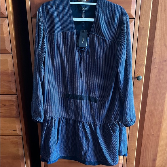 Rag and bone Blake long sleeve dress NWT deep sapphire color size M